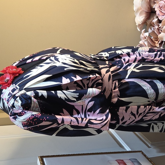 Nwt 16 Maison Tara Navy and Pink Midi Dress - Picture 11 of 17